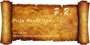 Puja Rozália névjegykártya